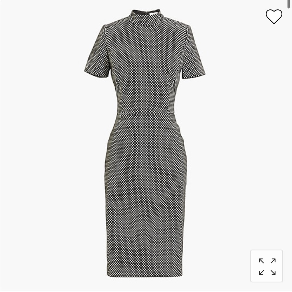 J. Crew Short-sleeve mockneck jacquard dress